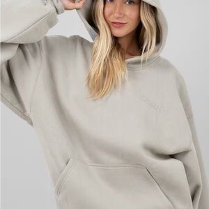 Comfrt minimalist hoodie in cement brand new Size